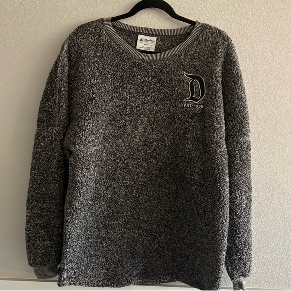Disney Sweaters - Disneyland Resort Gray Sherpa Fleece Embroidered Spirit Jersey (L)